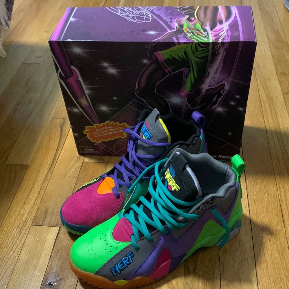 REEBOK NERF KAMIKAZE ll mens basketball US size 11 multi color